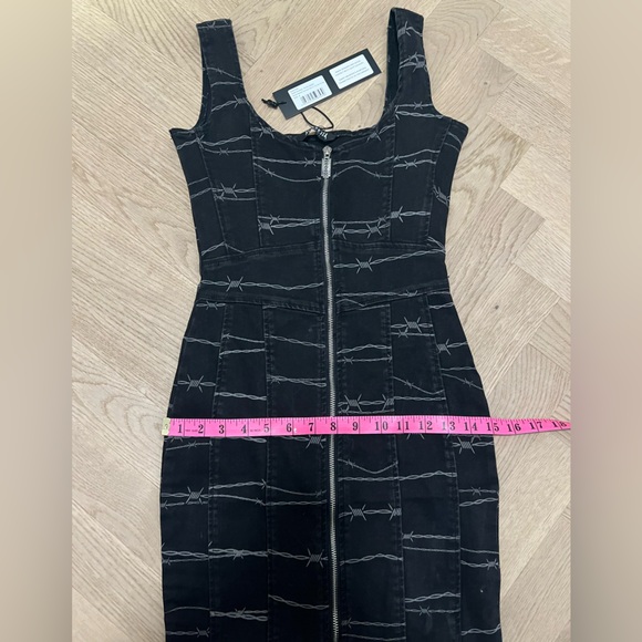 Barbed wire corset denim dress BNWT - Picture 5 of 8